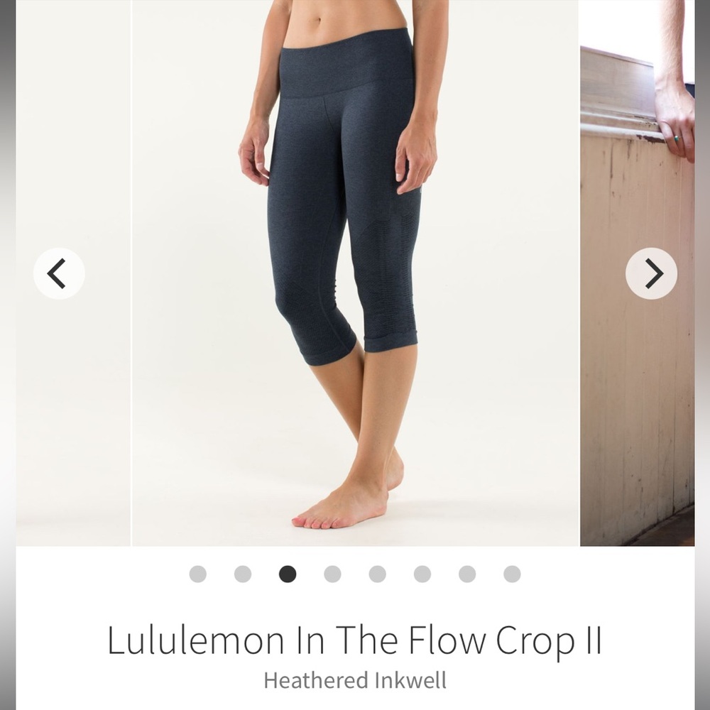 Lululemon In The Flow Crop II Heathered Inkwell